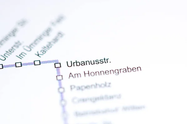 Urbanusstr. Állomás. Bochum metrótérkép. — Stock Fotó