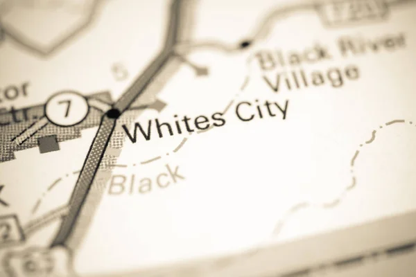 Whites City. New Mexico. USA on a map — Stok fotoğraf