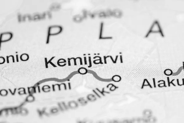 Kemijarvi. Finland on a map — Stock Photo, Image