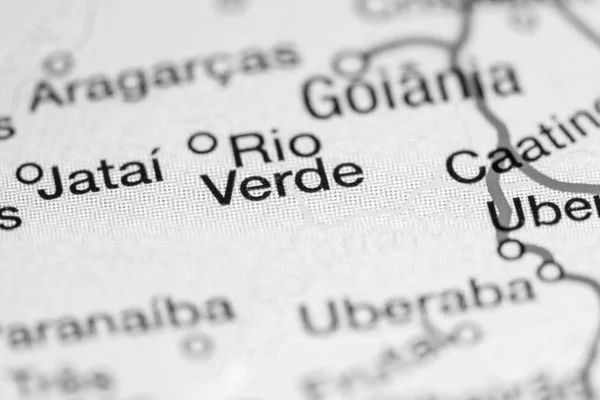 Rio Verde-ben. Brazília az interaktív térképen — Stock Fotó