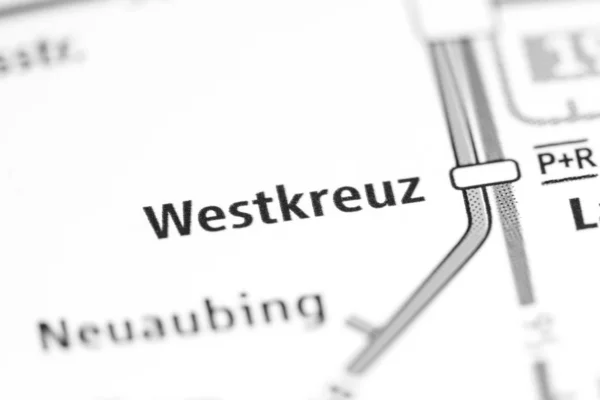Stacja Westkreuz. Monachium mapa metra. — Zdjęcie stockowe