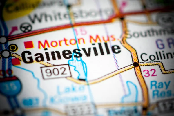 Gainesville. Texas. USA on a map — 스톡 사진