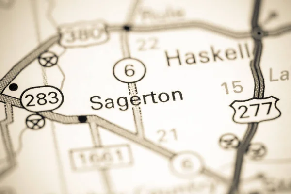 Sagerton vagyok. Texasban. Usa térképen — Stock Fotó