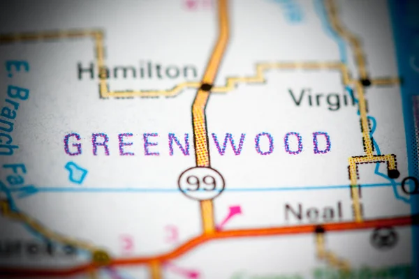 Greenwood. Kansas. EUA sobre um mapa — Fotografia de Stock