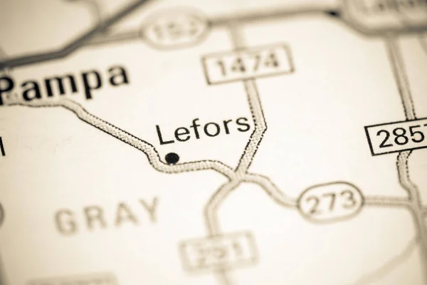 Lefors. Texas. USA on a map — 스톡 사진