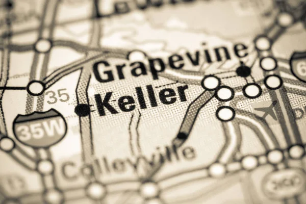Keller. Texas. USA on a map — 스톡 사진