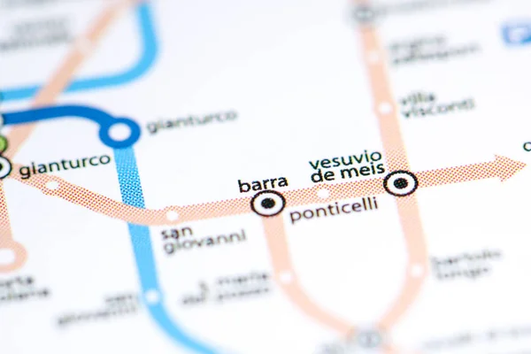 Barra Station. Naples Metro map. — Stock fotografie