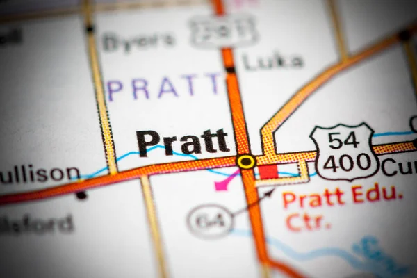 Pratt. Kansas. EEUU en un mapa — Foto de Stock