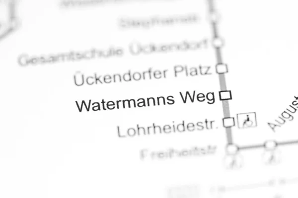 Watermanns Weg Station. Bochum Metro map. — 스톡 사진