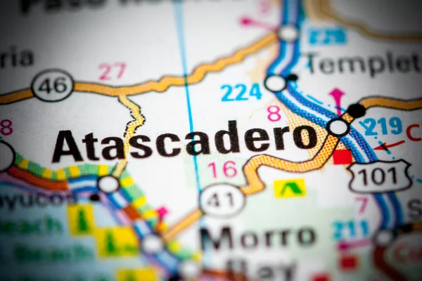 Atascadero. Califórnia. EUA sobre um mapa — Fotografia de Stock