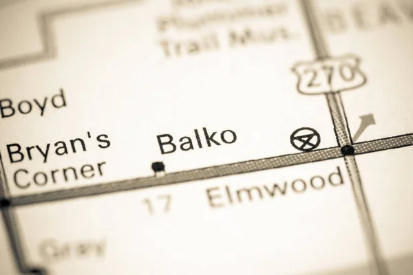 Balko. Oklahoma. USA on a map — Stock Photo, Image