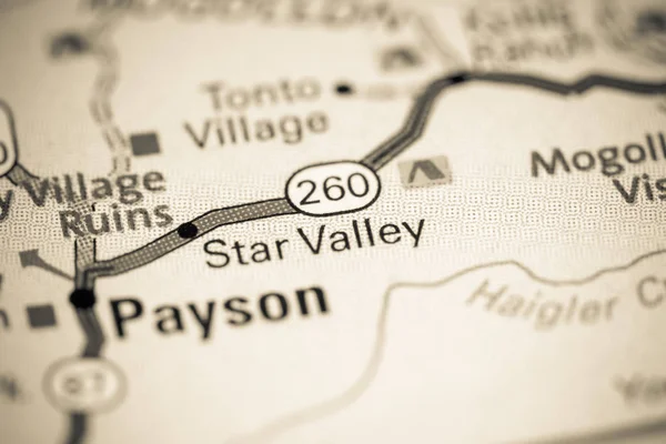Star Valley. Arizona mı? ABD haritada — Stok fotoğraf