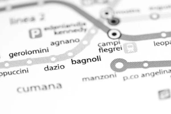 Stanice Bagnoli. Mapa metra Neapol. — Stock fotografie