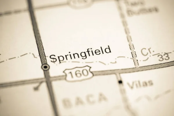 Springfield. Colorado. USA on a map — Stock fotografie