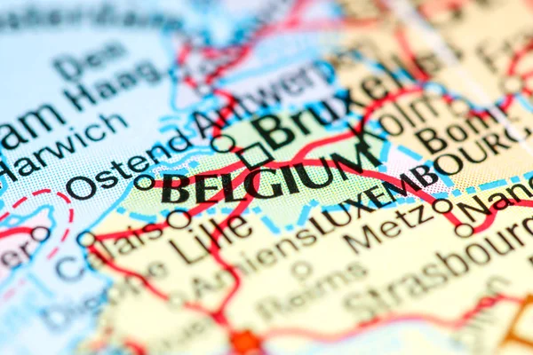 Βέλγιο στο χάρτη — Φωτογραφία Αρχείου