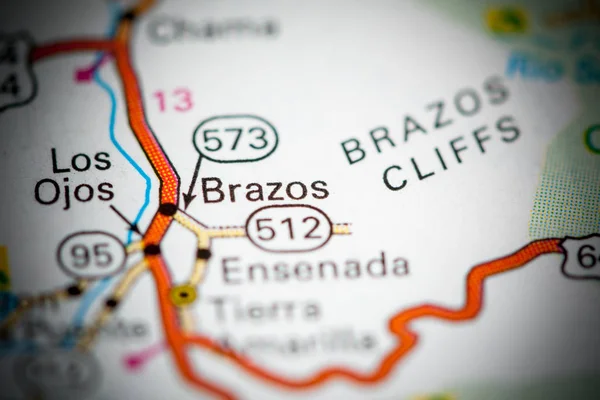 Brazos. New Mexico. USA on a map — 스톡 사진
