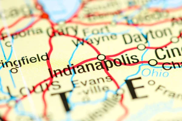 Indianapolis, Indiana. USA on a map — Stok fotoğraf