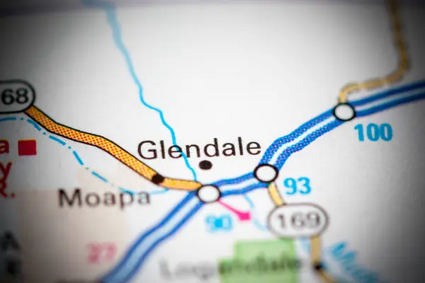 Glendale 。内华达州。地图上的美国 — 图库照片