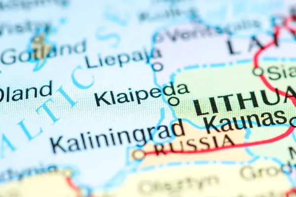 Klaipeda, Lithuania on a map — Stock Photo, Image