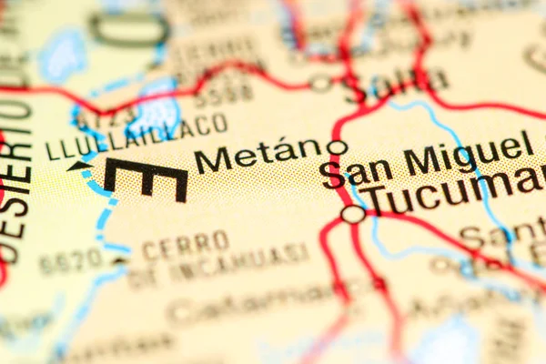 Metan. Argentina on a map — Stock Photo, Image