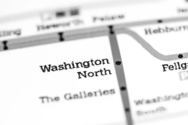 Washington North Station. Newcastle Metro map. — Stock Photo, Image
