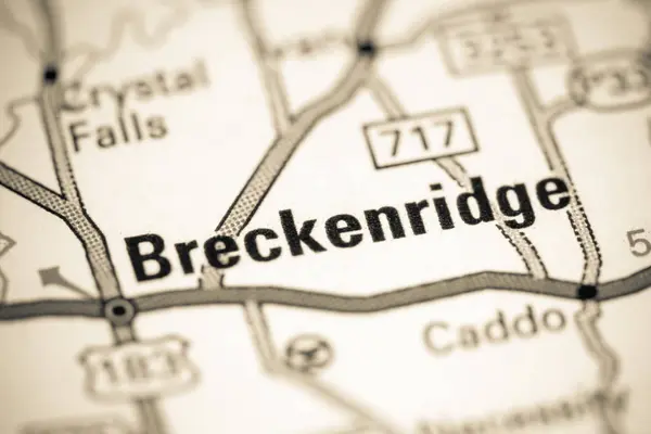 Breckenridge. Texas. EUA sobre um mapa — Fotografia de Stock