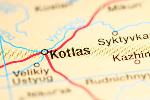 Kotlas, Russia on a map — Stock Photo, Image