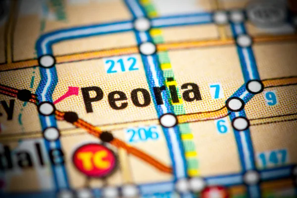 Peoria. Arizona. USA on a map — Stok fotoğraf