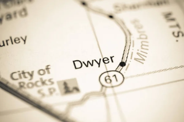 Dwyer. New Mexico. USA on a map — Stok fotoğraf