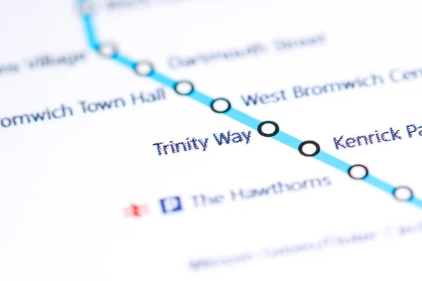 Trinity Way Station. Birmingham Metro map. — Stock Photo, Image