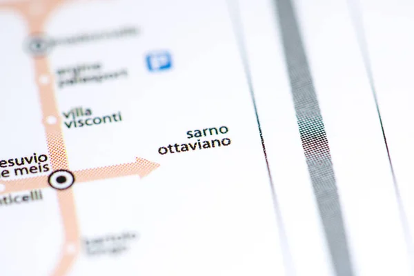 Stanice Sarno Ottaviano. Mapa metra Neapol. — Stock fotografie