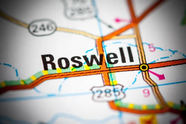 Roswell. Novo México. EUA sobre um mapa — Fotografia de Stock