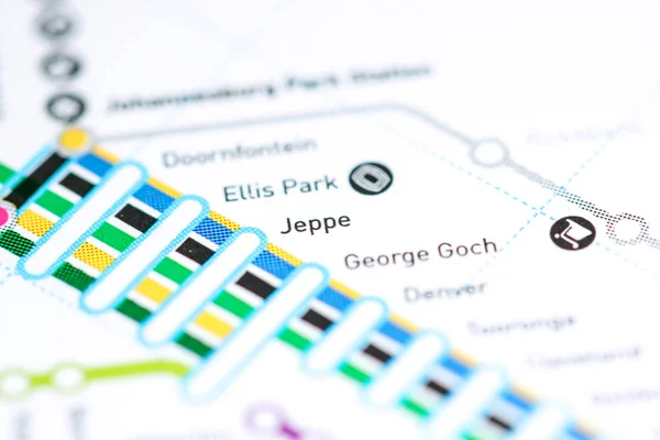 Jeppe Station. Johannesburg Metro map. — 스톡 사진