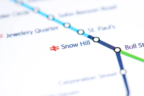 Estación Snow Hill. Mapa del metro de Birmingham . —  Fotos de Stock