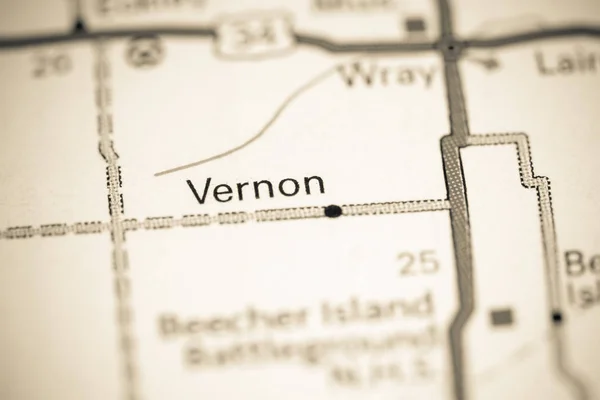 Jestem Vernon. Kolorado. Usa na mapie — Zdjęcie stockowe