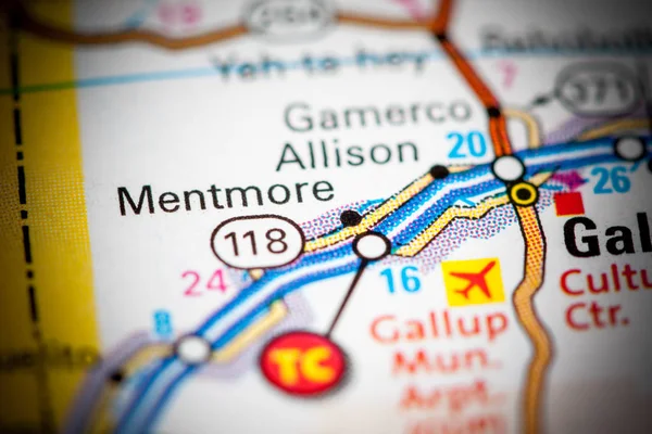 Mentmore. New Mexico. USA on a map — 스톡 사진