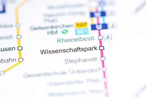 Wissenschaftspark Állomás. Bochum metrótérkép. — Stock Fotó