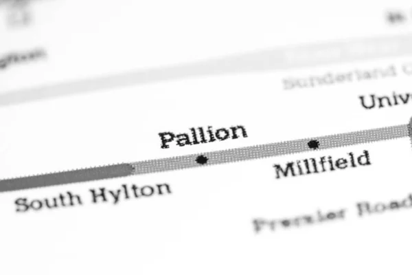 Estación Pallion. Mapa del metro de Newcastle . — Foto de Stock