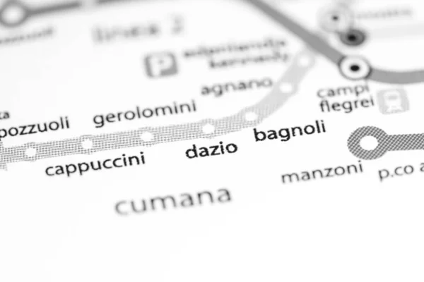 Stacja Dazio. Mapa metra w Neapol. — Zdjęcie stockowe