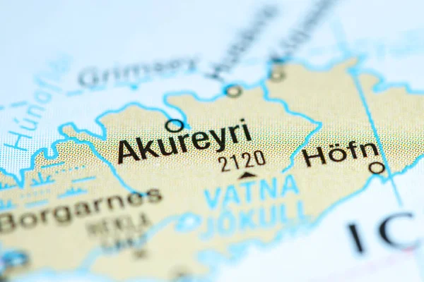 Akureyti, Islandia en un mapa — Foto de Stock