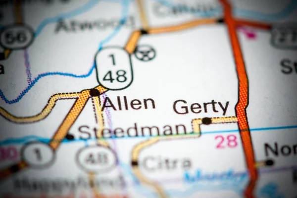 Allene. Oklahoma. USA na mapě — Stock fotografie