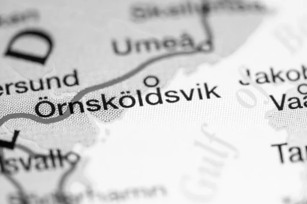 Ornskoldsvik, Sweden  on a map — Stock Photo, Image