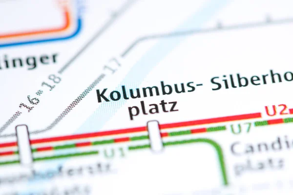 Estação de Kolumbus platz. Mapa do metro de Munique . — Fotografia de Stock