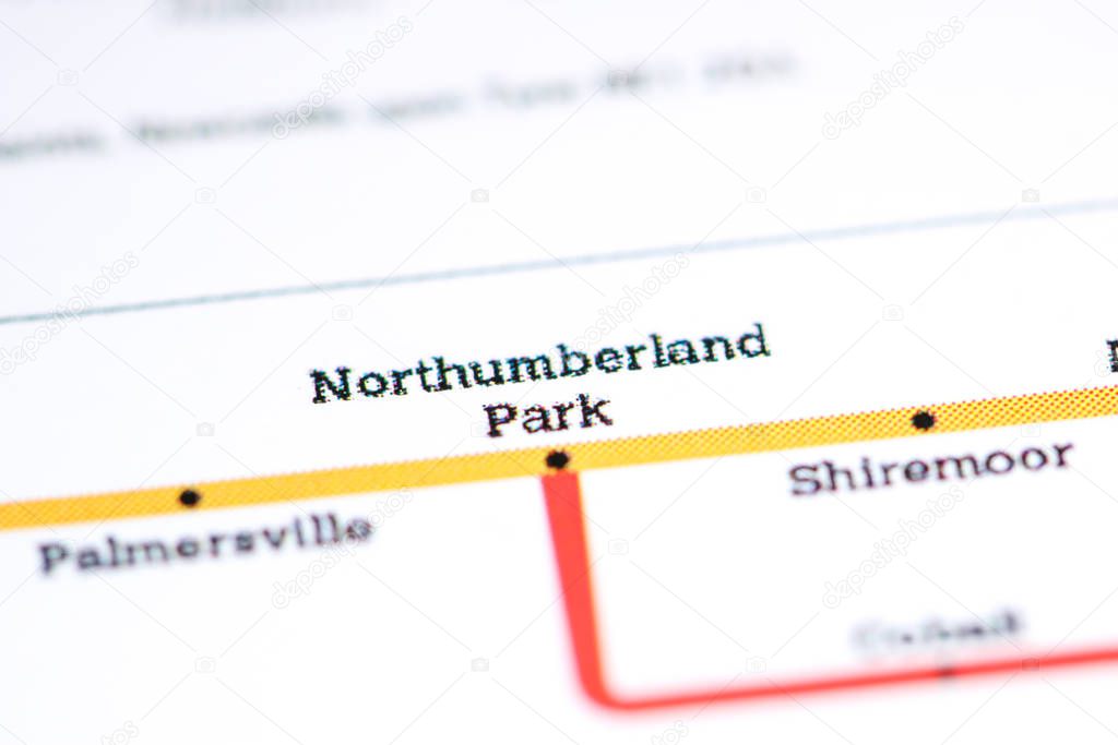 Northumberland Park Station. Newcastle Metro map.