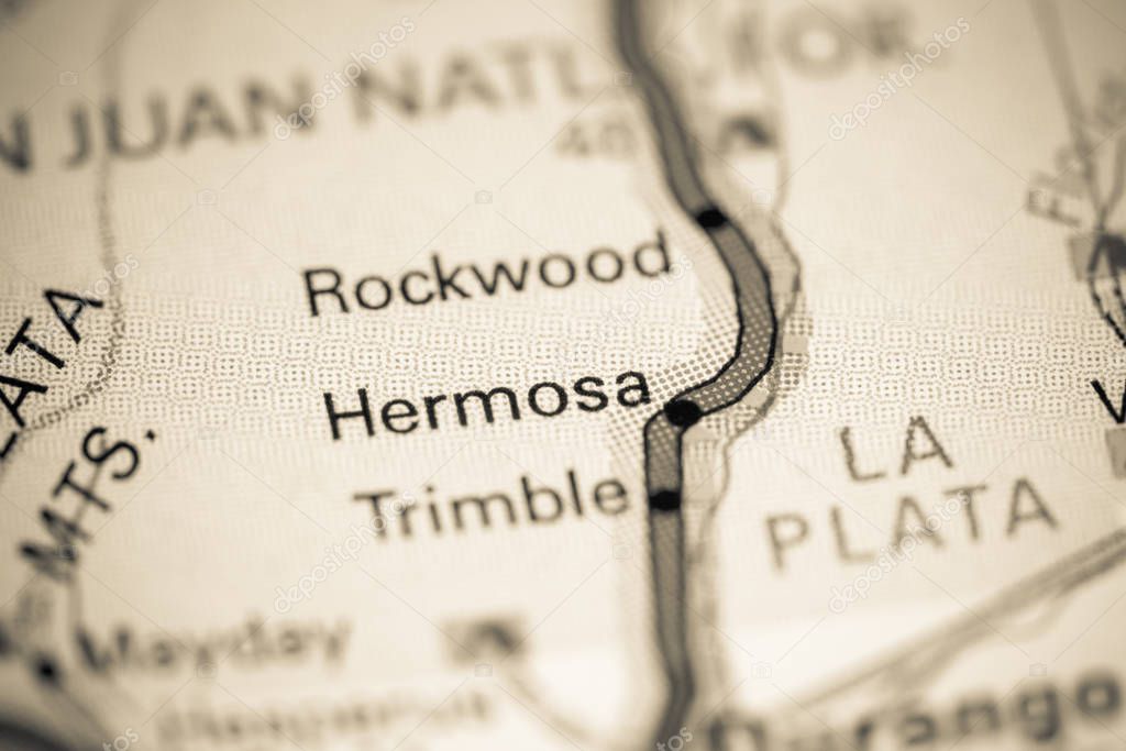 Hermosa. Colorado. USA on a map