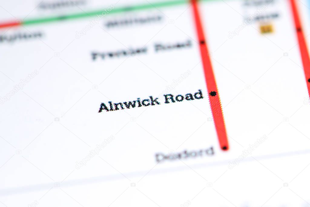 Alnwick Road Station. Newcastle Metro map.