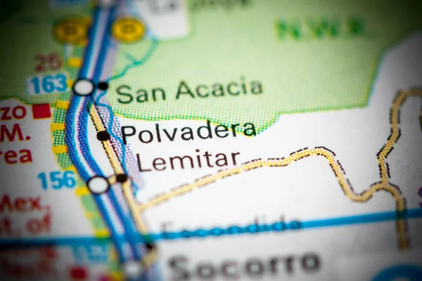 Polvadera. Nouveau Mexique. États-Unis sur une carte — Photo