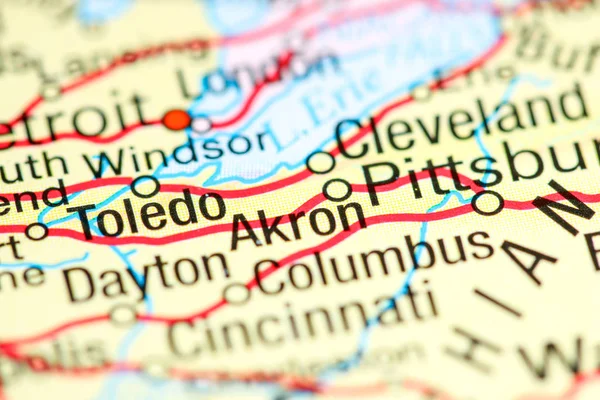 Akron. États-Unis sur une carte — Photo