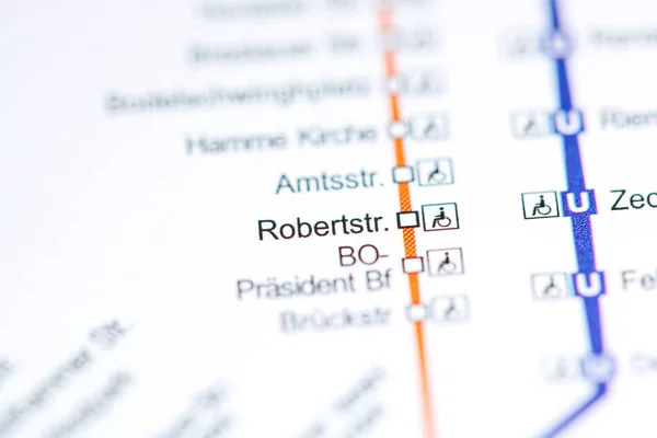 Stazione Robertstrasse. Mappa di Metropolitana di Bochum . — Foto Stock