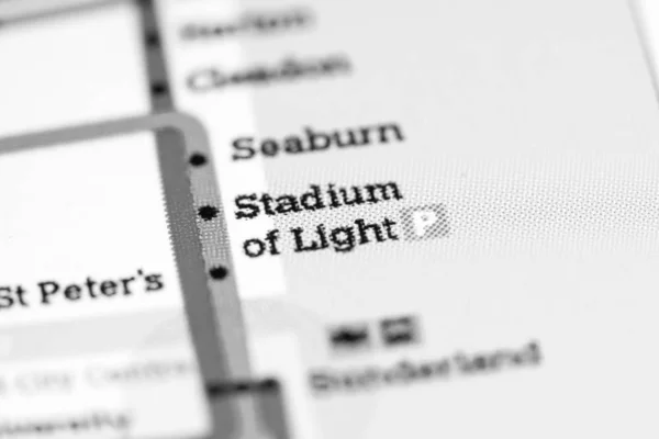 Stadium of Light Station. Newcastle Metro map. — Stockfoto